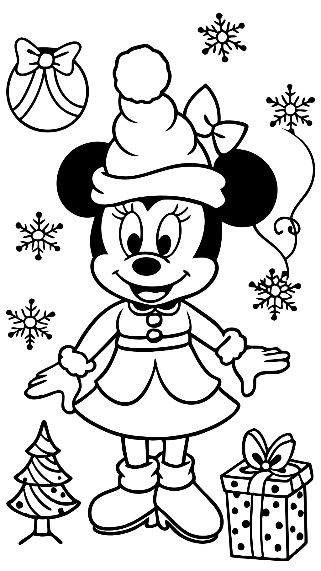 minnie mouse christmas coloring pages